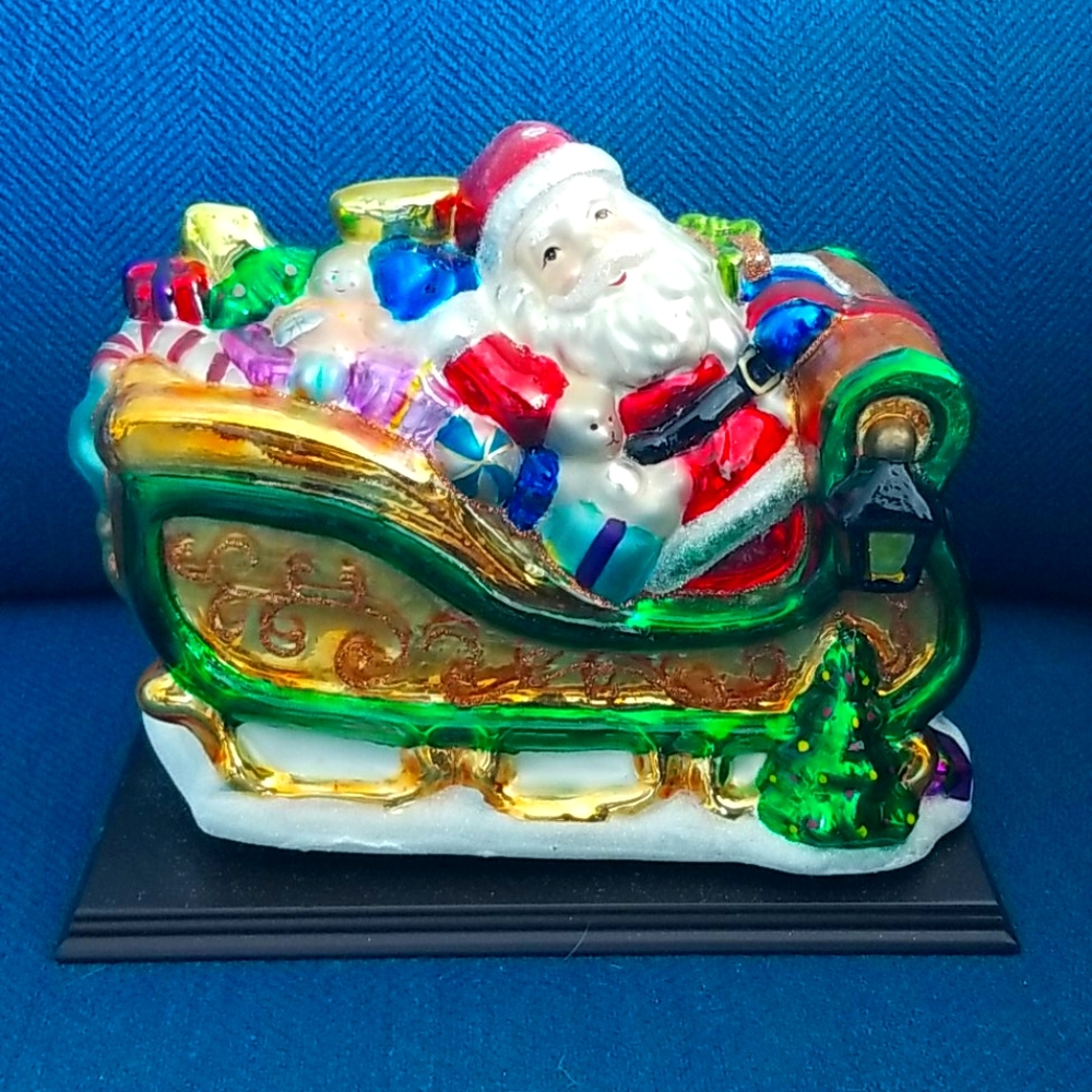 Santa in His Sleigh Display Piece